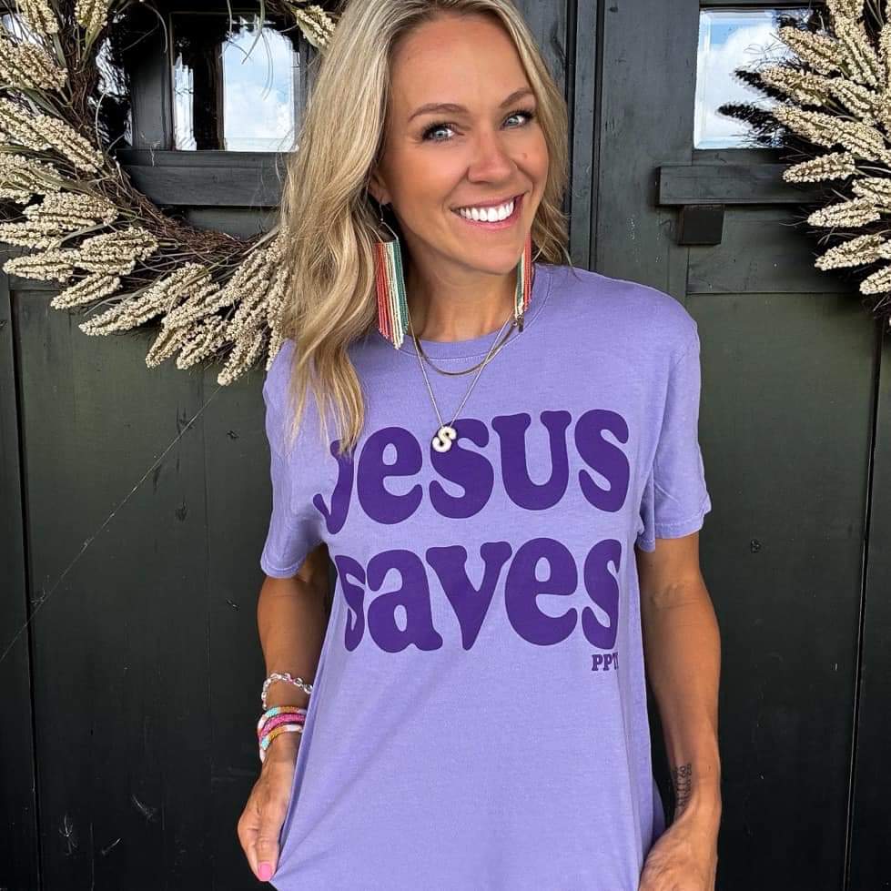 Jesus Saves comfort color tee