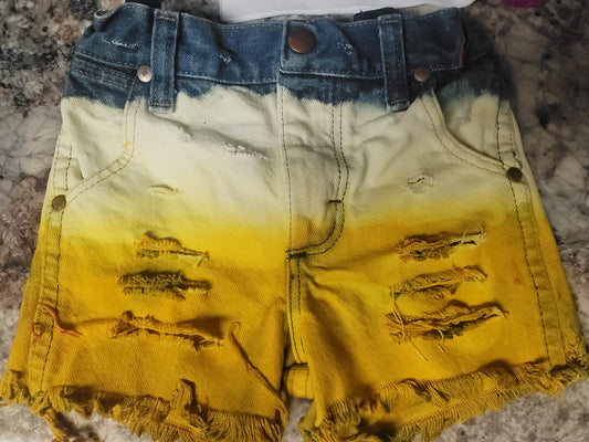 Yellow distressed wranglers 3T