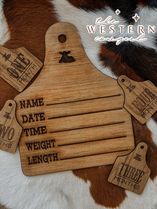 Wooden Milestone Eartags