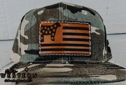 AMERICAN STEER LEATHER PATCH CAP-RTS!