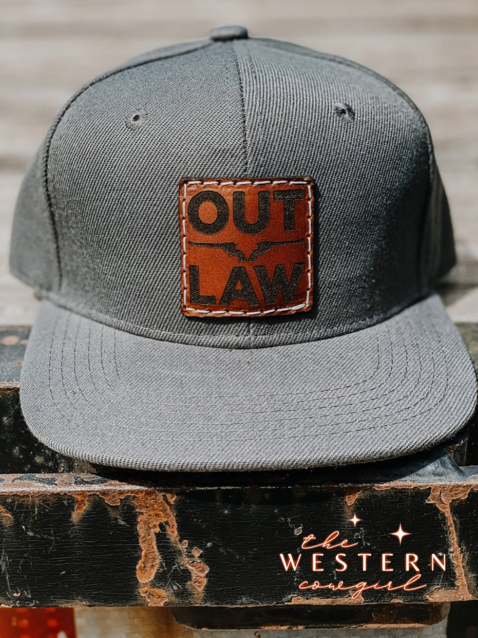 OUTLAW LEATHER PATCH CAP- RTS!