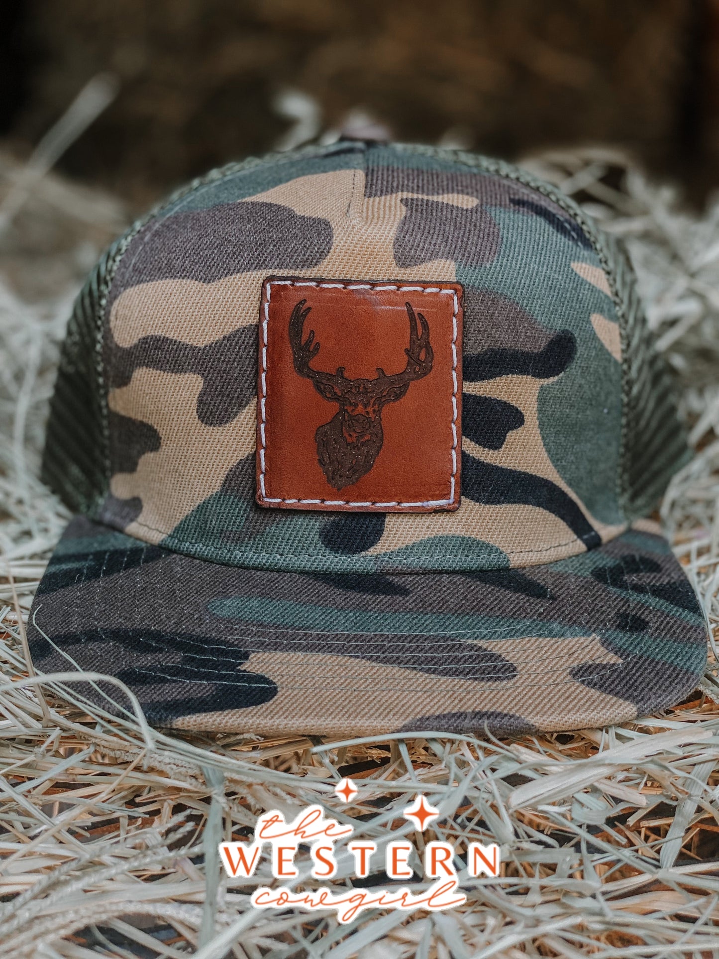 Pawmpaws Buck leather patch cap-rts!