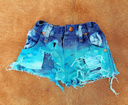 Wrangler 3T Reg TURQUOISE ULTRA distressed shorts