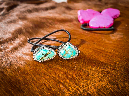 Turquoise Bling Hair Tie