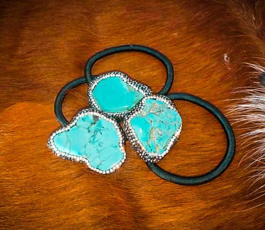 Turquoise Bling Hair Tie