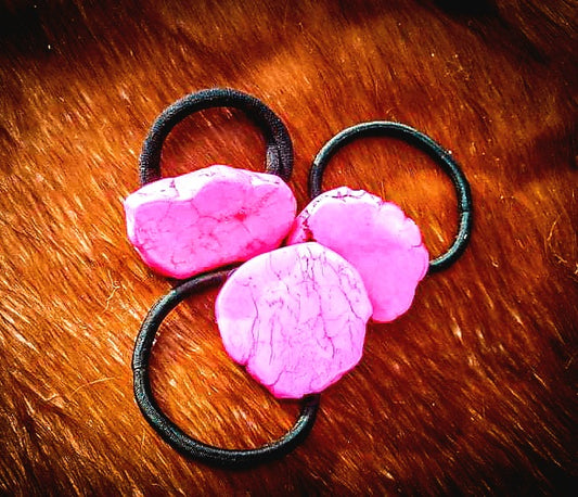 Pink Howlite Hair tie