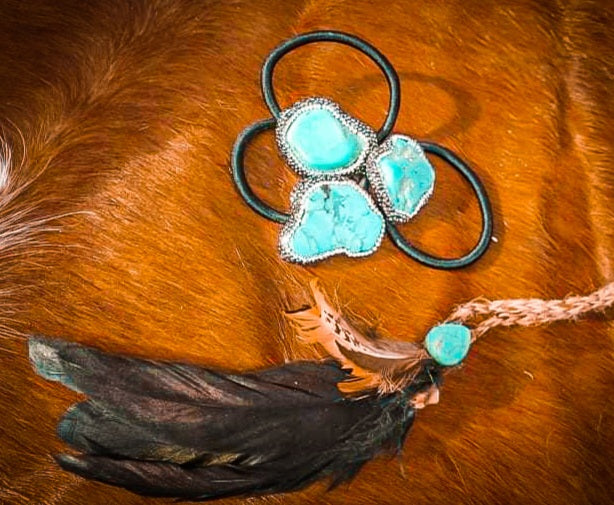 Turquoise Bling Hair Tie